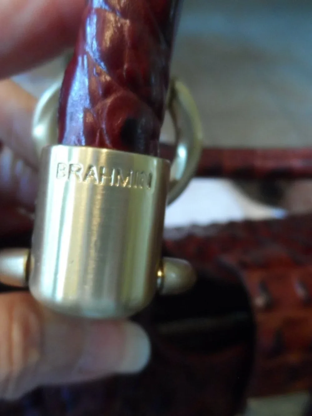 New Brahmin Elisa Pecan Melbourne Leather Handbag